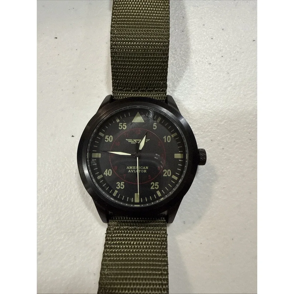American Aviator 1945 Modern Men's Quartz 3 Analog Movement Watch -Needs Battery